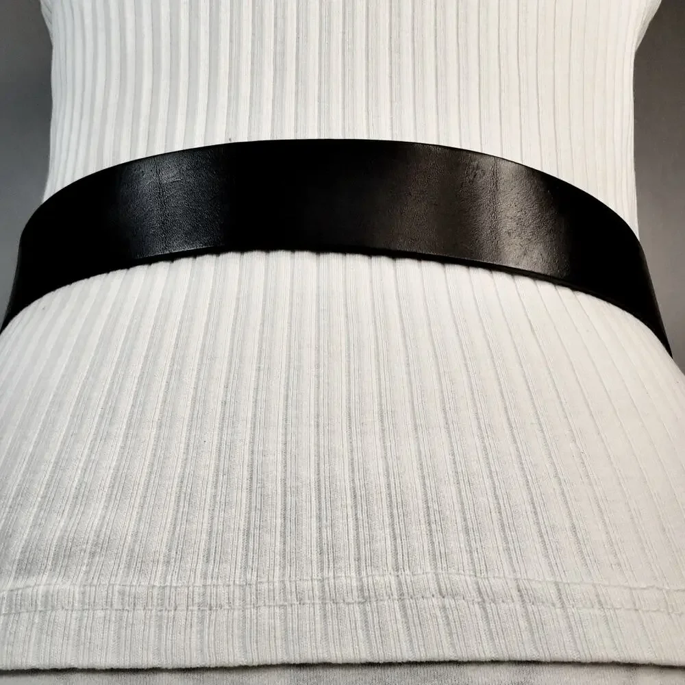Banana Republic Womens Black Genuine Italian Leather Wide Belt Size Small